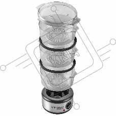 Пароварка Endever Vita-173 черный/стальной, 6 л, ярусы - 3, 800 Вт, механическое