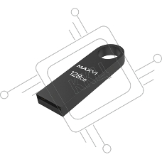 Флеш диск Maxvi MK 128GB USB 2.0 dark grey, монолит, металл