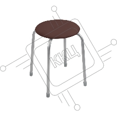 Табурет НИКА Классика 2 ТК02/К коричневый, 4 опоры