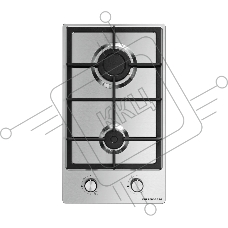 Газовая варочная панель Kuppersberg TS 38 X, High-Tech, 30 см, автоматический электроподжиг, газ-контроль, механическое управление, конфорки REMAY, цвет нержавеющая сталь, цвет фурнитуры черный/нержавеющая сталь