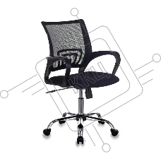 Кресло компьютерное Бюрократ CH-695NSL черный, экокожа, крестов. металл хром