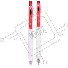 Ручка гелевая автоматическая Deli EG22-RD белый/красный, d=0.5мм, красные чернила