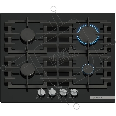 Газовая варочная панель Bosch PPP6A6I40 60 см, закаленное стекло, независимая, черная