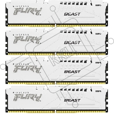 Оперативная память Kingston Fury Beast, DDR5, 64Gb (4x16 Gb), 6000 MHz, CL40, DIMM, радиатор, белый