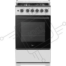 Плита газовая Midea MFO-M4G20T0E(SL) серебристый/черный, конфорок 4 газовых, духовка 62 л, 49.3 см x 90 см x 55.6 см