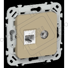 Розетка 2-местная RJ45/TV категория 5Е UTP РКТВ5е-2-0-ФлХ хаки FLITE