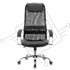 Кресло руководителя Бюрократ CH-608SL/BLACK TW-01 TW-11 черный, искусст.кожа/ткань, крестовина хром, спинка сетка Кресло руководителя Бюрократ CH-608SL/BLACK TW-01 TW-11 черный, искусст.кожа/ткань, крестовина хром, спинка сетка