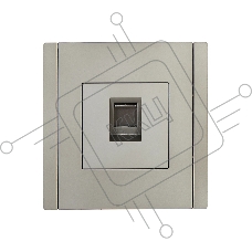 Розетка компьютерная RJ45 кат.5E IEK FORTE&PIANO FP532 сталь