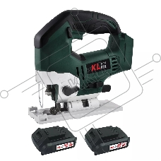 Профессиональный лобзик бесщеточный KLPRO KLDT18B-20 (18В, Li-ion-2шт, 2.0А·ч, патрубок для пылесоса, полотна (дерево/металл, З/У, кейс)