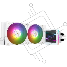 Водяное охлаждение для процессора Thermalright Grand Vision 240 (240mm, LED, White, ARGB/Fans: 2x120mm, 80.45CFM, 29.4dBA, 2150RPM/Pump height 72.5mm, 6400RPM, Rad thickness 27mm/S: 1700, 1200, 1851, 115X, 2011, 2066, AM5, AM4)