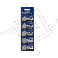 Батарейка General GBAT-CR2032 кнопочная литиевая 5шт в блист (800568) (5/100/2000)