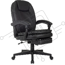 Кресло руководителя Бюрократ CH-868N-BF черный, эко.кожа, крестов. пластик подст. для ног