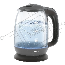Чайник Centek CT-0034 (серый) Vancouver стекло, 1.8л, 2200Вт, внутренняя LED подсветка, кнопка