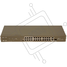 Коммутатор IP-COM F1126P-24-250W, 24×100 Мбит/с PoE + 1×1 Гбит/с + 1×1 Гбит/с Комбо (RJ45/SFP), неуправляемый