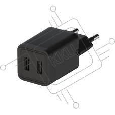 Сетевое зарядное устройство Maxvi A202 2хUSB 2А 10W, черный Сетевое зарядное устройство Maxvi A202 2хUSB 2А 10W, черный