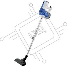 Пылесос вертикальный BBK BV2512 белый/синий, питание от сети, 100 Вт, уборка сухая, пылесборник 0.5 л