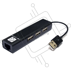 Кабель-адаптер 5bites UA2-45-06BKUSB2.0 / 3*USB2.0 / RJ45 100MB / BLACK