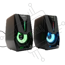 Акустическая система 2.0 Gembird SPK-303, 6Вт, пластик, рег.громкости, LED подсветка, черный