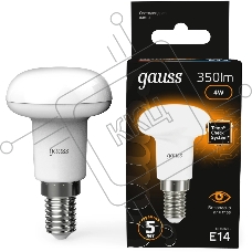 Лампа светодиодная Gauss R39 4Вт цок.:E14 рефлек. 220B св.свеч.бел.теп. (упак.:10шт) (106001104)