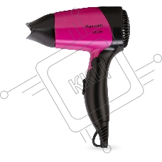 Фен Maxwell MW-2007, 1200Вт, черный/малиновый