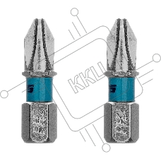 Бита Gross PH2х25мм, сталь S2, шестигр., 2 шт.