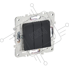 Выключатель 3-кл. IEK SKANDY SK-V11G 10А графит SK-V30-0-10-K53