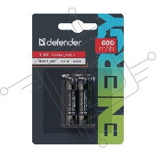 Аккумуляторная батарея Defender HR03-2BL 600 mAh ААА, Ni-MH, блистер, 2 шт.