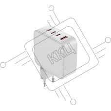 Сетевое зарядное устройство OLMIO Type-C х 3, 100W, QC3.0, PowerDelivery3.0, GAN, PPS, белое