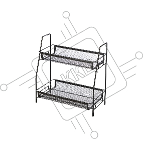 Этажерка настольная двухуровневая Mallony L’ordine Nero, 31,5*17*33 см