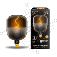 Лампа светодиодная Gauss Filament V140 5W 200lm 1800К Е27 black-clear flexible LED