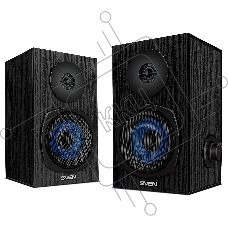 Колонки 2.0 SVEN SPS-576 чёрные (2x4W, Bluetooth, дерево)