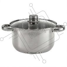Кастрюля WEBBER BE-157/2 из нержавеющей стали со стеклянной крышкой d=20; 3.5 л (12)