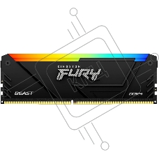 Оперативная память Kingston Fury Beast, DDR4, 8GB (1x8GB), 2666MHz, CL16, с радиатором, RGB, чёрный