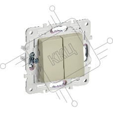Выключатель 2-клавишный 10А IEK SKANDY SK-V04B бежевый