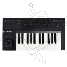 Клавиатура MIDI [25230] Native Instruments [KOMPLETE KONTROL A25] 25 клавиш, полувзвешенная, 8 ручек управления, колеса высоты тона и модуляции, 4-позиционный энкодер, OLED-дисплей, TRS-вход для педали, USB-порт