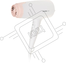 Фен Philips BHD300/10 1600 Вт, 3 режима, насадка ThermoProtect, концентратор, шнур 1,8 м., белый с розовым.