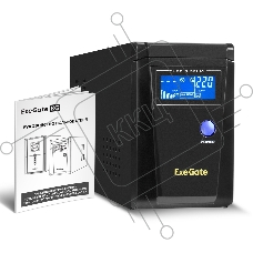 Источник бесперебойного питания (инвертор, синус, для котла) ExeGate SineTower SN-600.LCD.AVR.2SH 600VA/360W, чистая синусоида, LCD дисплей, AVR, 2*Schuko, линейно-интерактивный, черный