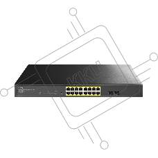 Коммутатор CUDY GS1016EPS2, 16×1 Гбит/с PoE+ + 2×1 Гбит/с SFP, настраиваемый