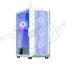 Компьютерный корпус ZALMAN I3 NEO ARGB WHITE, ATX, WHITE, FRONT MESH, WINDOW, 2x3.5