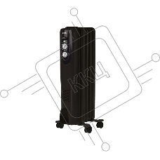 Масляный обогреватель Ballu Classic Black BOH/CL-05BRN 1000 (5 секций) черный, 1000 Вт, 15 м2, термостат