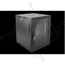 Шкаф коммутационный ЦМО ШРН-15.650-9005 настенный 15U 600x658мм пер.дв.стекл 200кг черный 600мм 180град.