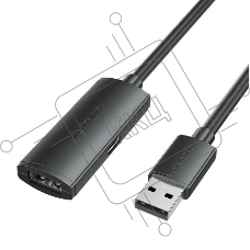 Активный кабель-удлинитель Vention USB 2.0 AM/AF с усилителем - 5м Черный