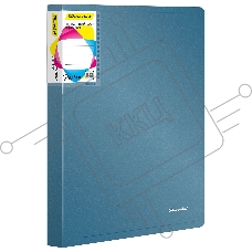 Папка с 80 прозр.вклад. Silwerhof Perlen 292981-74 A4 1мм карман синий металлик