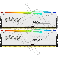 Оперативная память Kingston FURY Beast White RGB, DDR5, 64Gb (2x32 GB), 6000 MHz, CL30, радиатор, RGB, белый