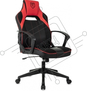 Кресло игровое Zombie 400 черный/красный ткань/эко.кожа крестов. пластик