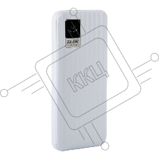 Портативный аккумулятор Perfeo Powerbank WATERFALL 10000 mAh/LED дисплей/PD + QC 3.0/Type-C/2 USB/Выход: 5A, max 22.5Wбелый (PF_E1468)