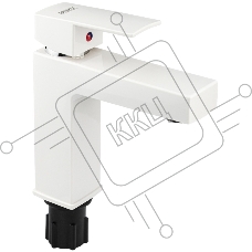 Смеситель на раковину BRIMIX 5973 шаровый, из высокопрочного пластика АБС, БЕЛЫЙ, квадратный корпус