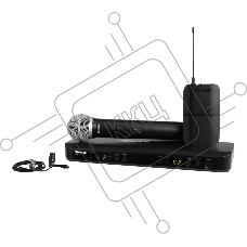 Микрофонная система SHURE BLX1288E/CVL-M17 беспроводная, двухканальная, с ручным передатчиком PG58 и петличным микрофоном CVL-B/C, частота UHF 662-686 МГц