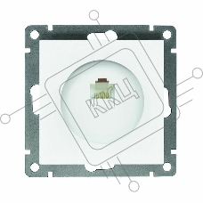 Розетка компьютерная 1-м СП Афина RJ45 кат.5E механизм бел. Universal A0051
