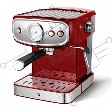 Кофеварка рожковая BQ CM1006 красный-стальной, исп. кофе - молотый, 1,5 л, 850 Вт, 15 Бар.